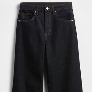 High Rise Wide-Leg Cropped Jeans Dark Wash 25 Short